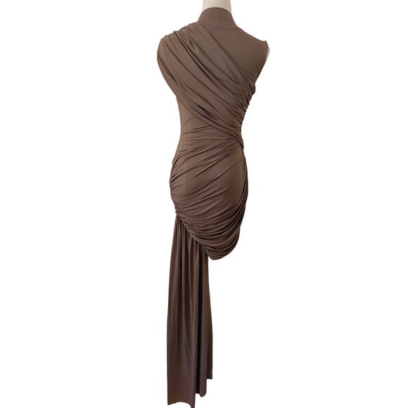 DE LA VALI ravenna mini dress In Taupe US 6 - Picture 9 of 9